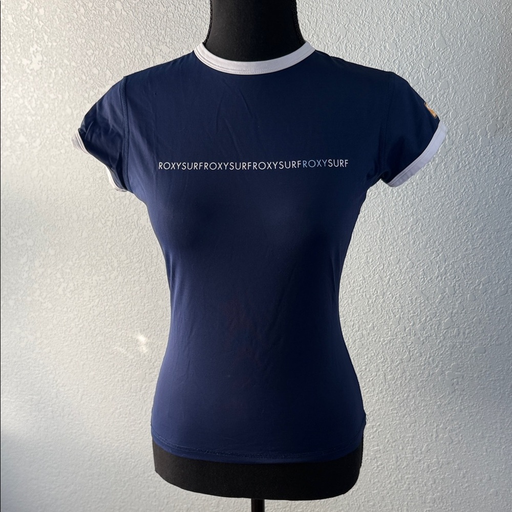 Roxy Women's Dark Blue Tee with White Accents